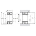 Ntn Bearing Round Bore Angular Contact Ball Bearing, 35 mm Bore, 62 mm OD, 2 Rows, 14 mm W, 15 deg, 14.6 kN Load BNT007DTP2